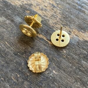 Gold Plated Button Earrings CDLT 3/15a - Image 3