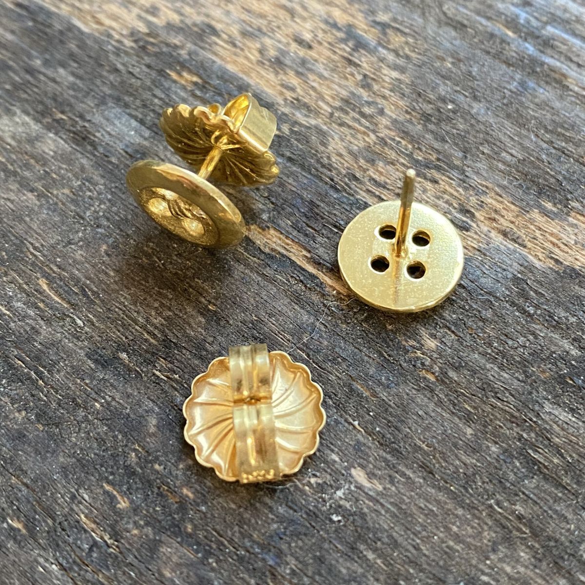 Gold Plated Button Earrings CDLT 3/15a - Image 3