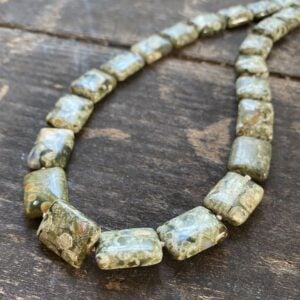Green Ryolite bead necklace by Clare de la Torre