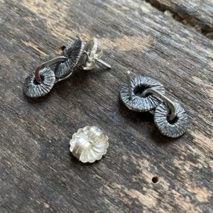 Textured Cog Drop Earrings CDLT 9/22 - Image 3