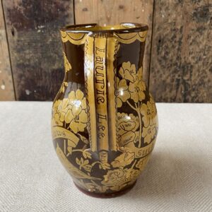 Katie B Morgan slipware Harvest Jug on tablecloth