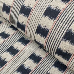 Dark Indigo Striped linen on a roll