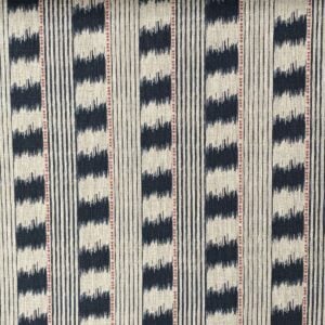 Flat lay of a dark indigo striped fabric