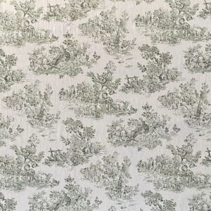 Elysium print fabric on a roll two-green design