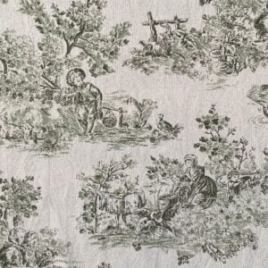 Elysium print fabric on a roll two-green design