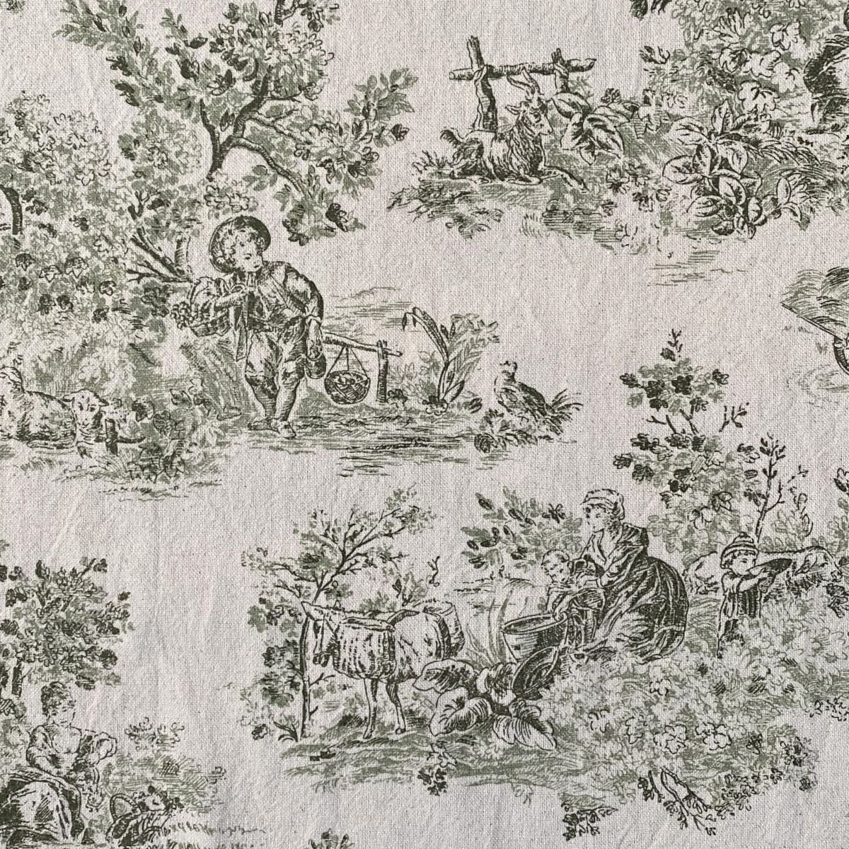 Elysium print fabric on a roll two-green design