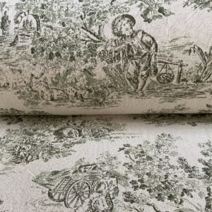 Elysium print fabric on a roll two-green design