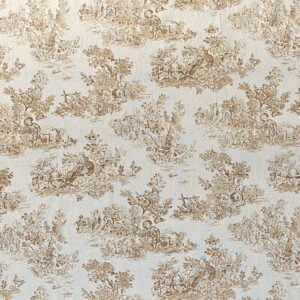 Elysium print fabric in Cinnamon Brown