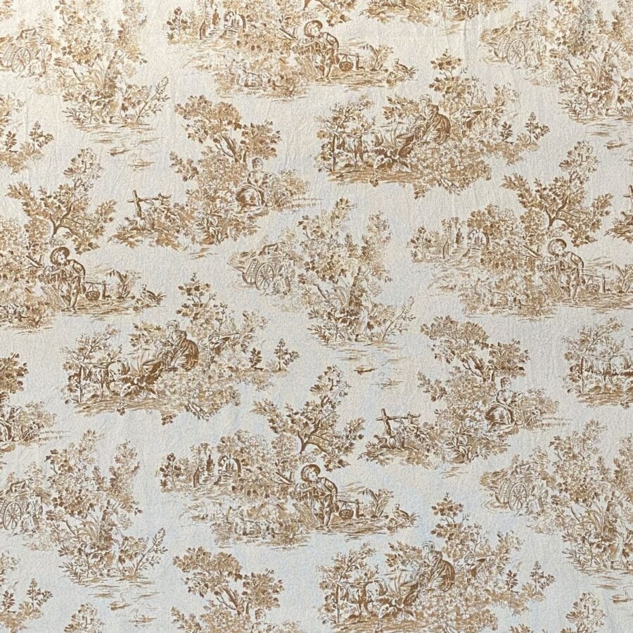 Elysium print fabric in Cinnamon Brown