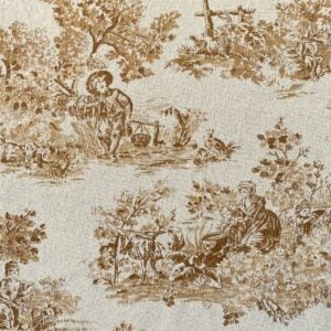 Elysium print fabric in Cinnamon Brown