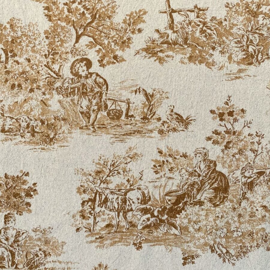 Elysium print fabric in Cinnamon Brown