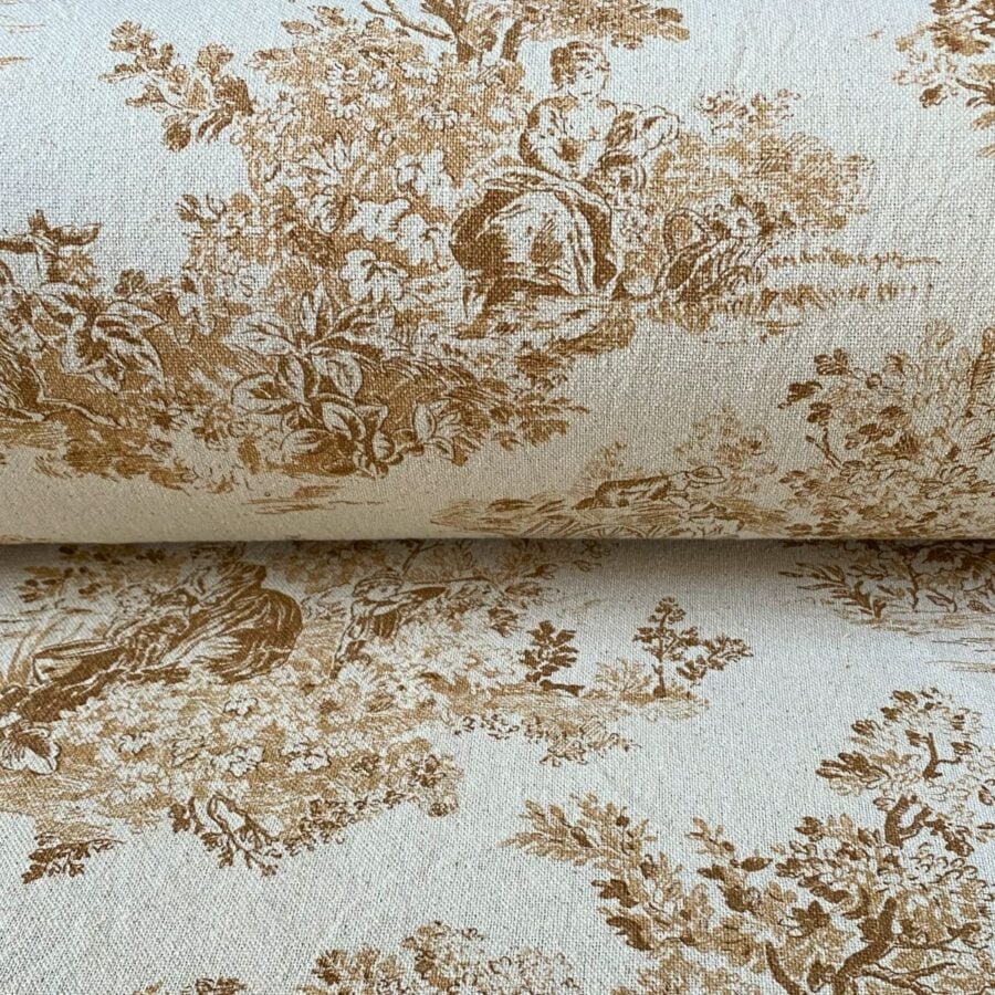 Elysium print fabric in Cinnamon Brown