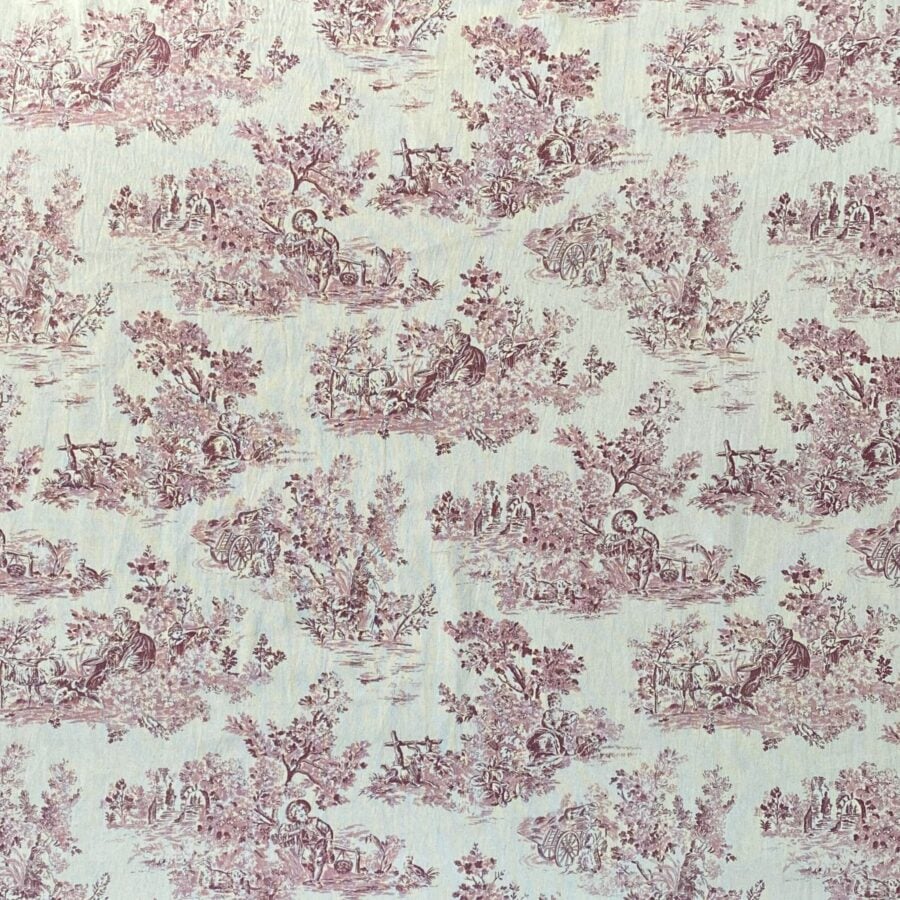 Elysium print fabric on a roll Raspberry pink design