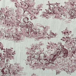 Elysium print fabric on a roll Raspberry pink design