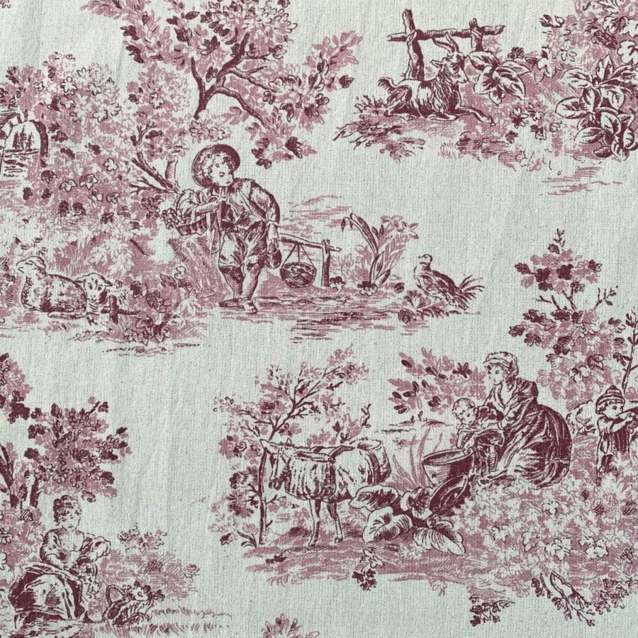 Elysium print fabric on a roll Raspberry pink design