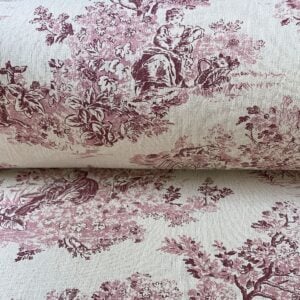 Elysium print fabric on a roll Raspberry pink design