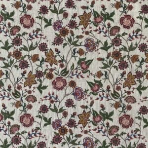 Melody Linen Raspberry & Leaf Green - Image 2