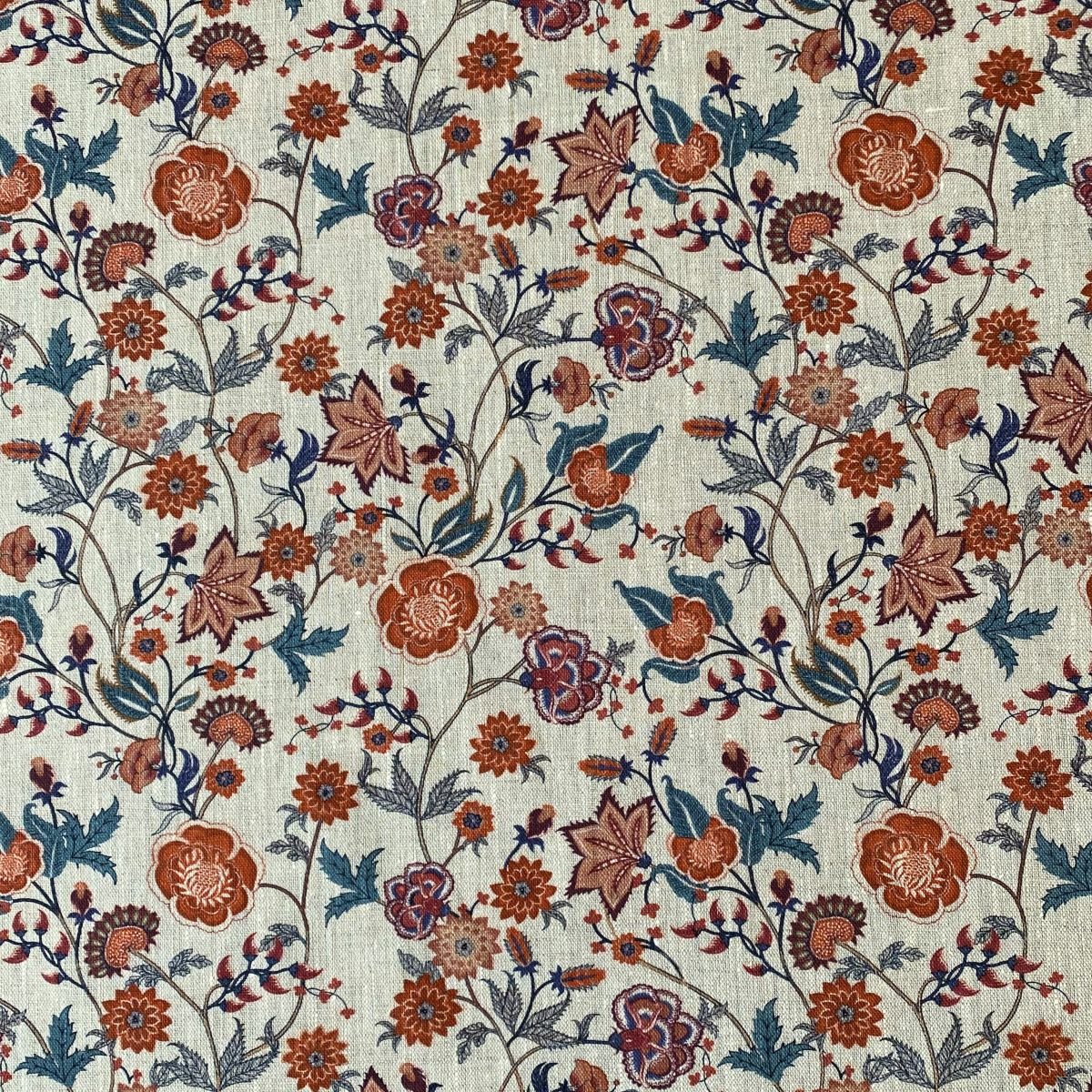 Melody Linen Teal & Orange - Image 2