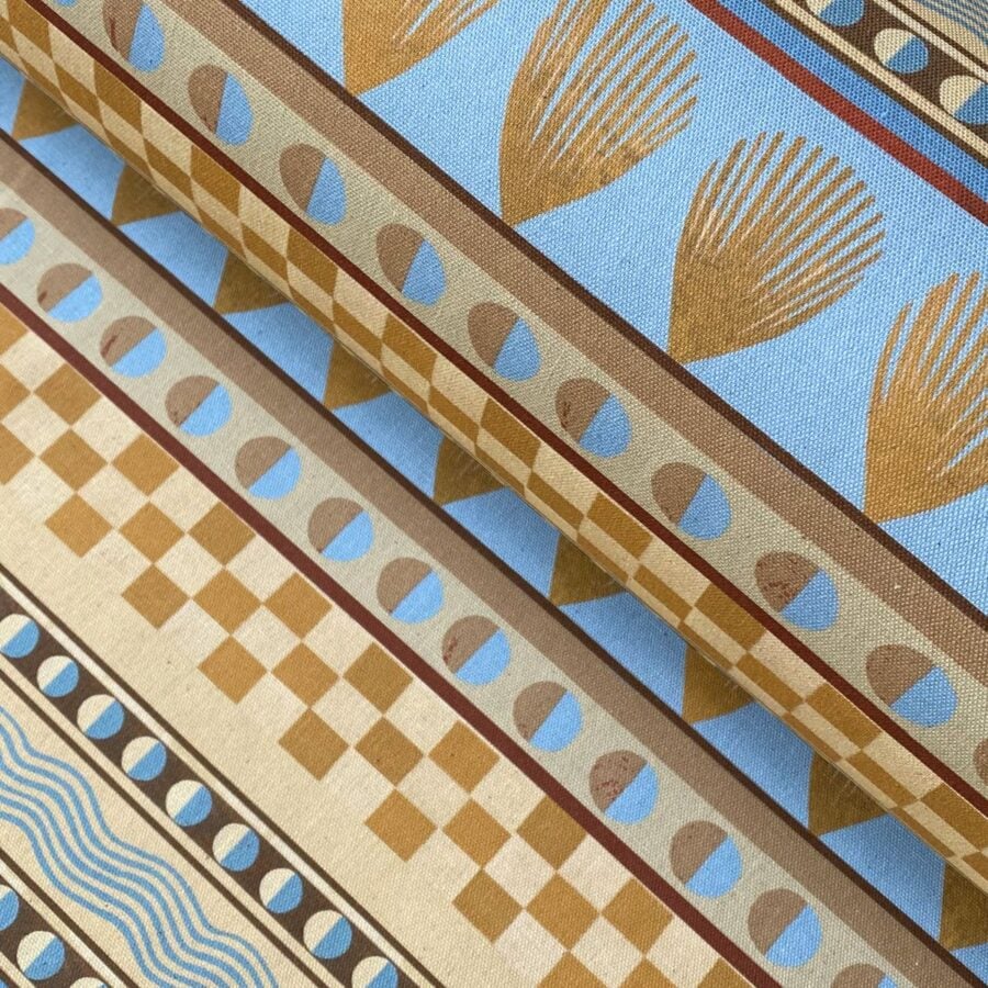 Marion Elliot design Mochaware Stripe fabric