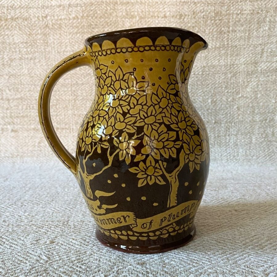 Katie B Morgan Slipware Jug SORKM2 Plump Red Apples