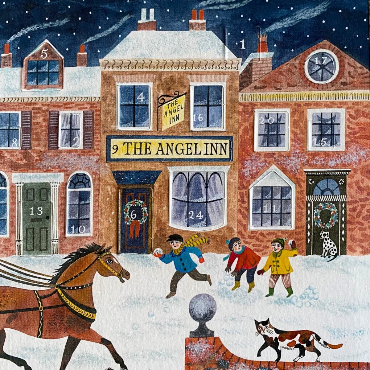 Emily Sutton Angel Inn Advent Calendar Card