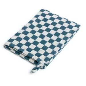 Checked Cotton Hand Towel Teal