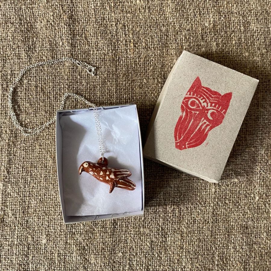 Emma Carlow pottery whistle necklace bird