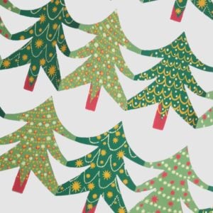 Christmas Tree concertina garland on white background