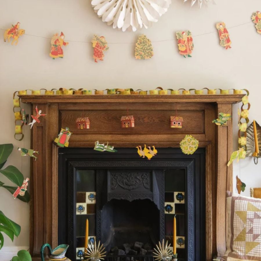 Recycled Paper Garland - Twelve Days of Christmas