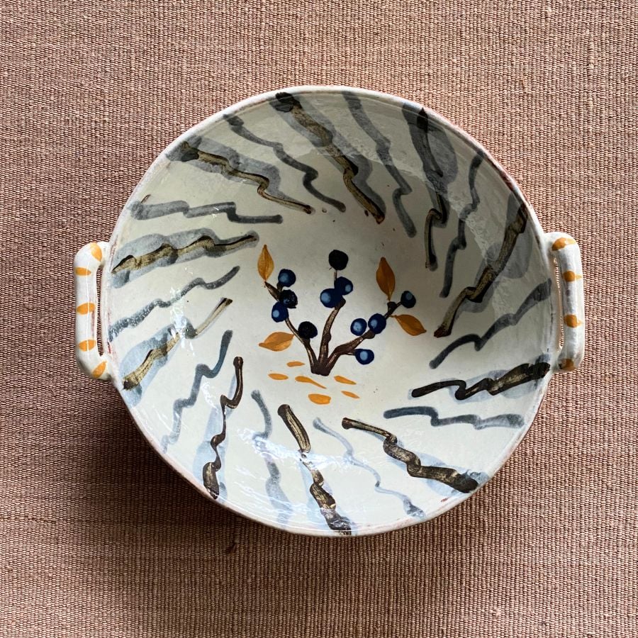 James Burnett Stuart ceramic bowl with handles