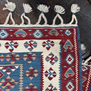 Vintage Kilim Rug in blue and red