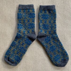 Catherin tough Lambswool Socks Blue Grey