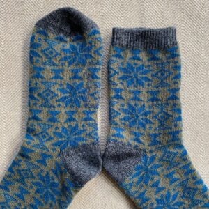 Catherin tough Lambswool Socks Blue Grey
