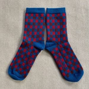 Catherin tough Lambswool Socks Red Blue