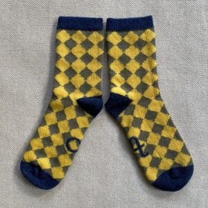 Catherine Tough Lambswool Socks yellow check