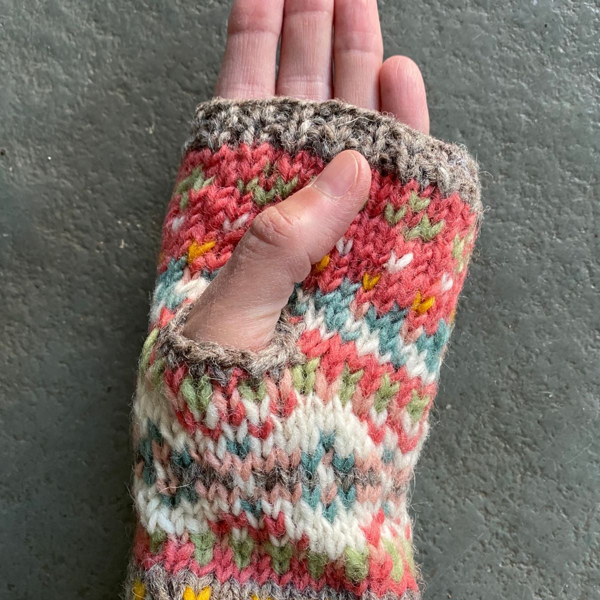 Pachamama fairisle mittens in multi-colours
