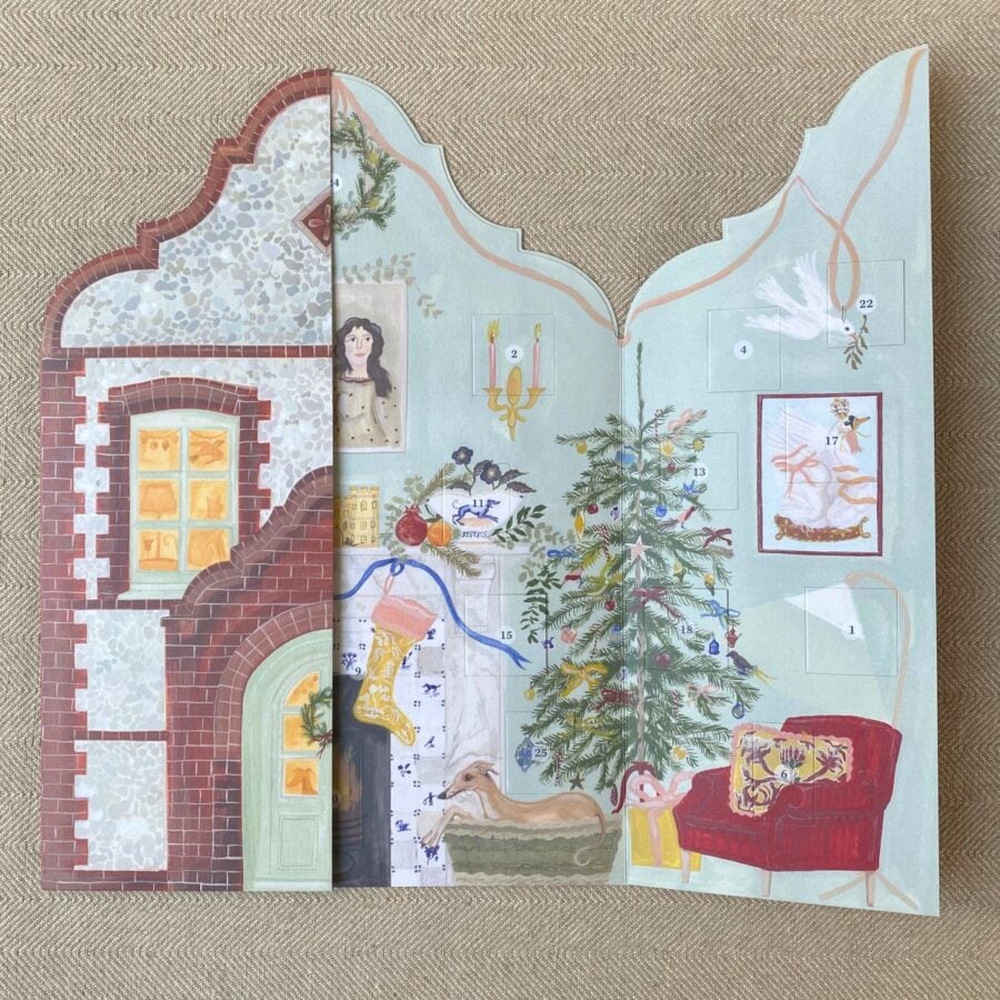 Polly Fern Dutch Gable Advent Calendar Interior Flatlay