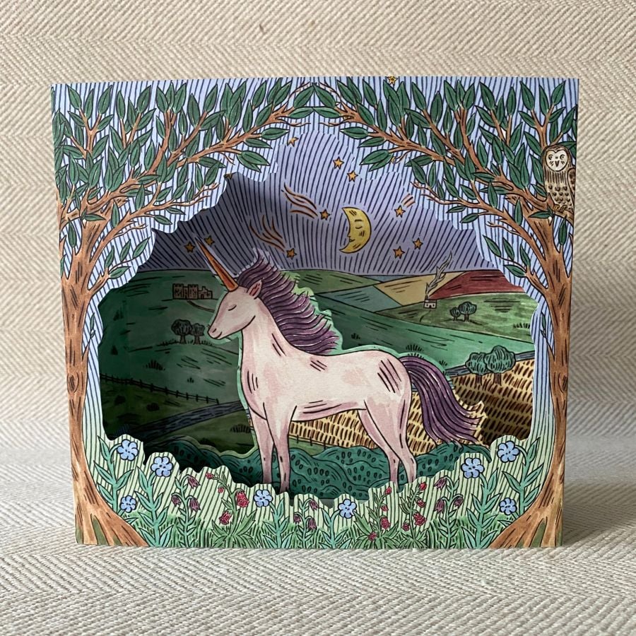 Fee Greening Twilight Unicorn 3D Card