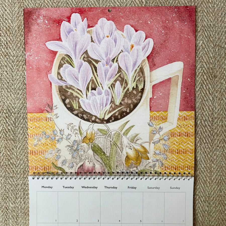 An Angie Lewin 2027 calendar of floral watercolour