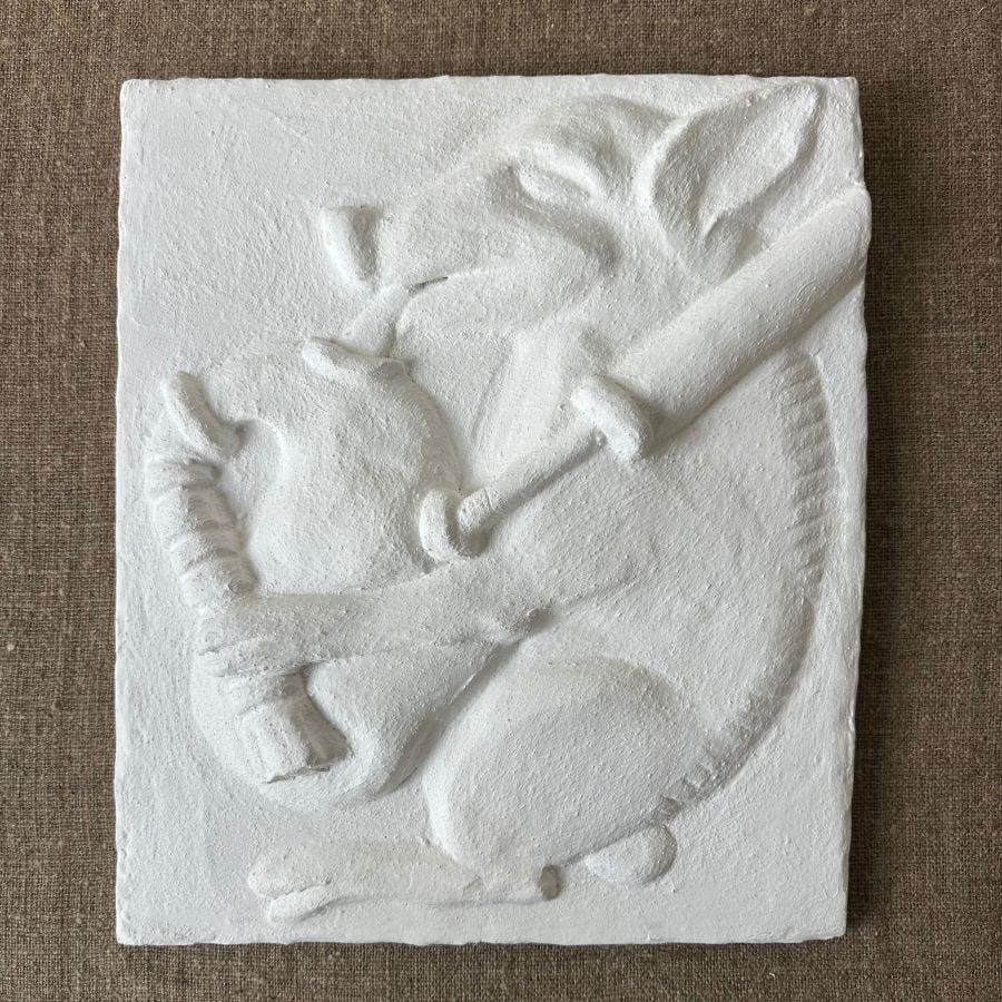 Bill Sargent white lime plaster pargetted panel