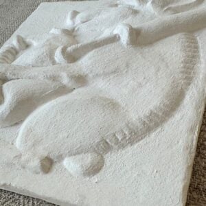 Bill Sargent white lime plaster pargetted panel