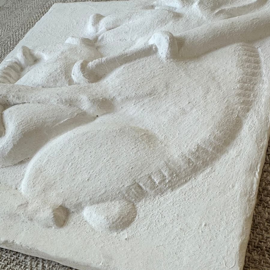 Bill Sargent white lime plaster pargetted panel