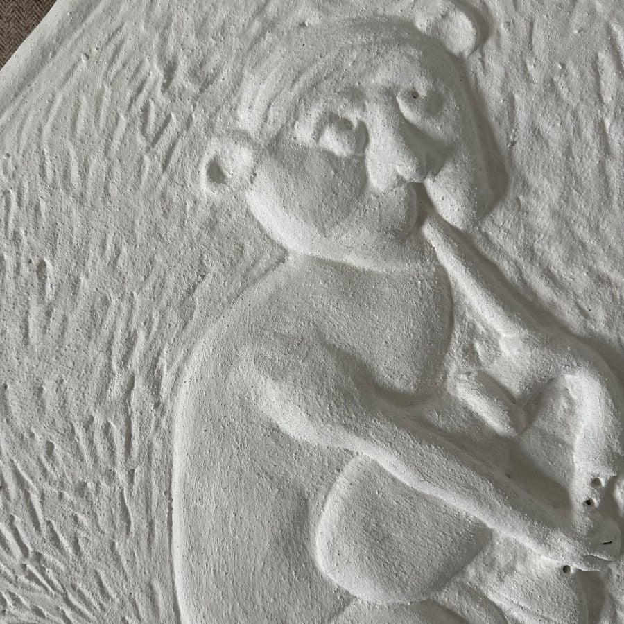 Pargetted Panel - Cat with Hornpipe BPSO7