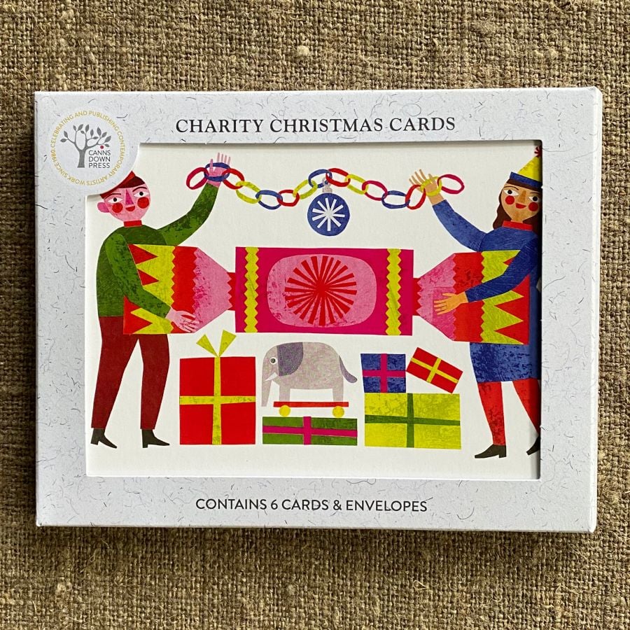 Christmas Card pack on fabric background