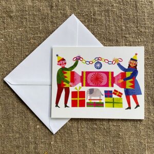 Christmas Card on fabric background