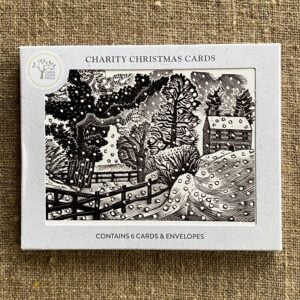 Christmas Card pack on fabric background