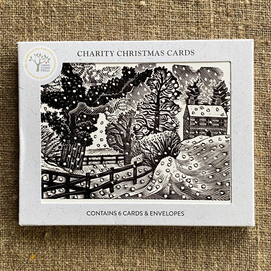 Christmas Card pack on fabric background