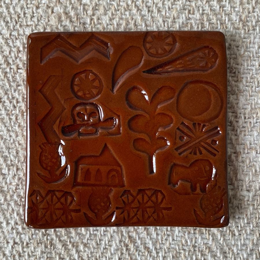 Desdemona McCannon Stamped Tile DMCC Church & Tree