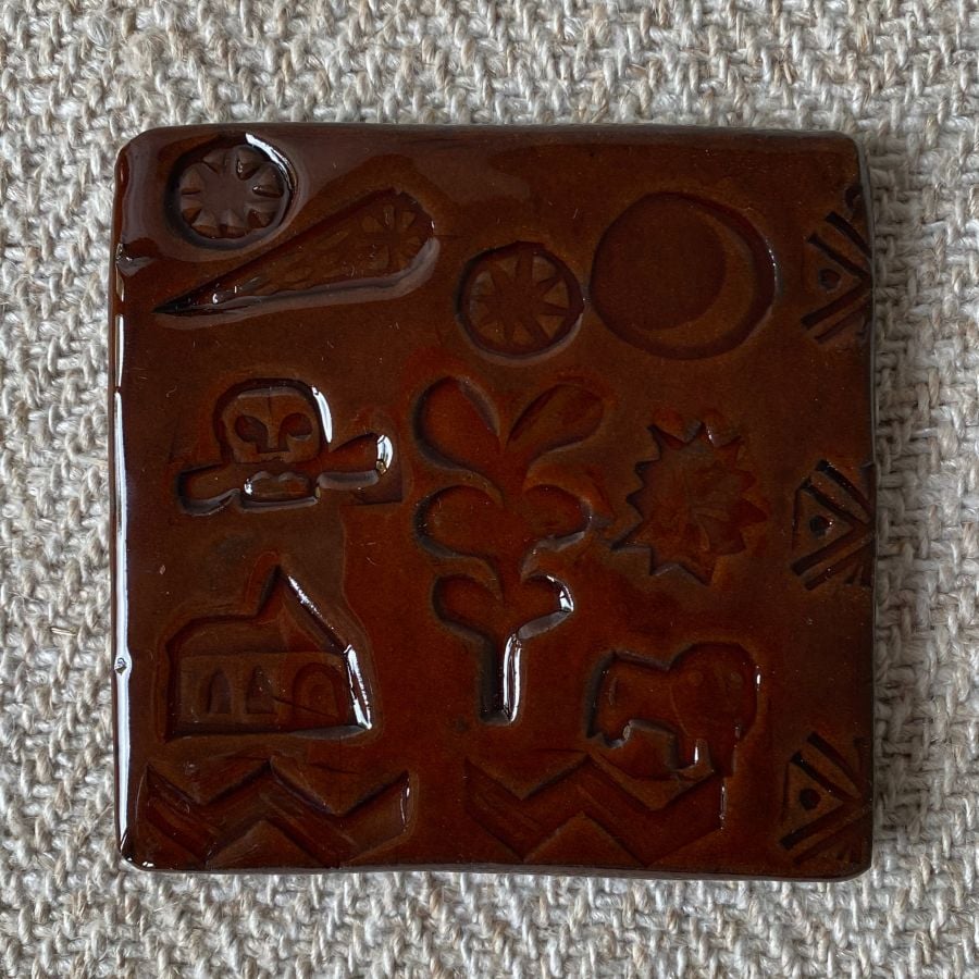 Desdemona McCannon Stamped Tile DMCC Church & Tree