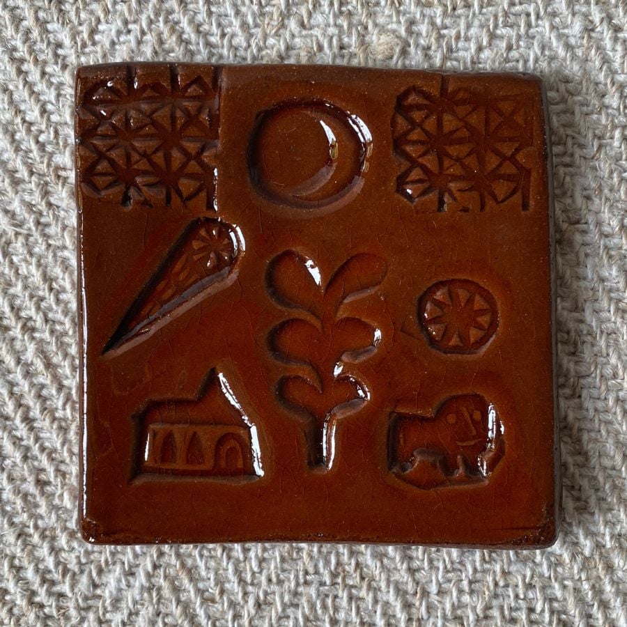 Desdemona McCannon glazed stamped tiles